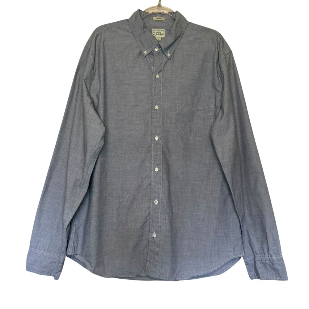 J. CREW men's size large L Coolmax slim secret wash shirting lightweight shirt